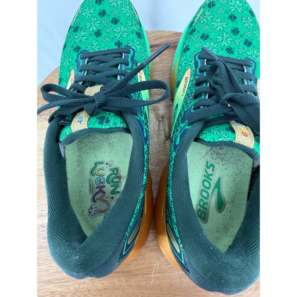 Brooks Ghost 14 Run Lucky St Patricks Day Green Shamrock Shoes Womens 8 B - Picture 10 of 14